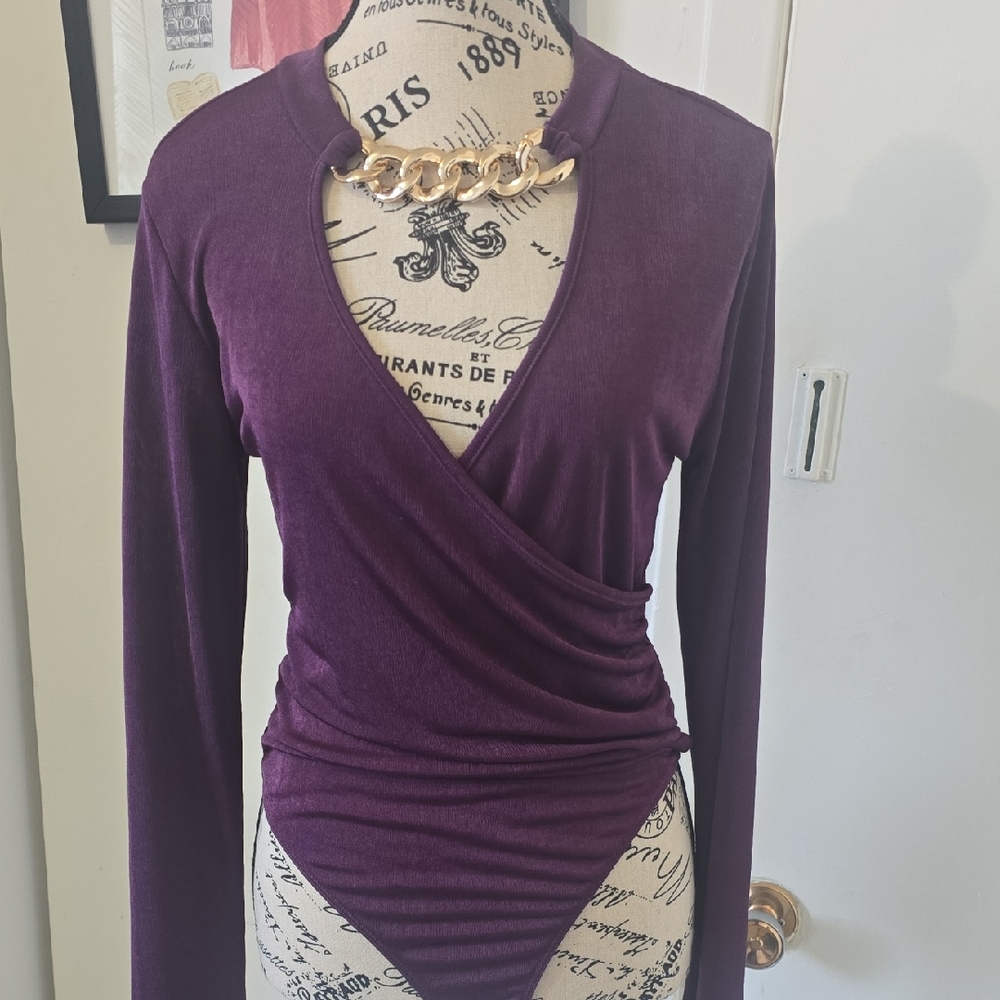 Elegant Guess Purple Wrap Top